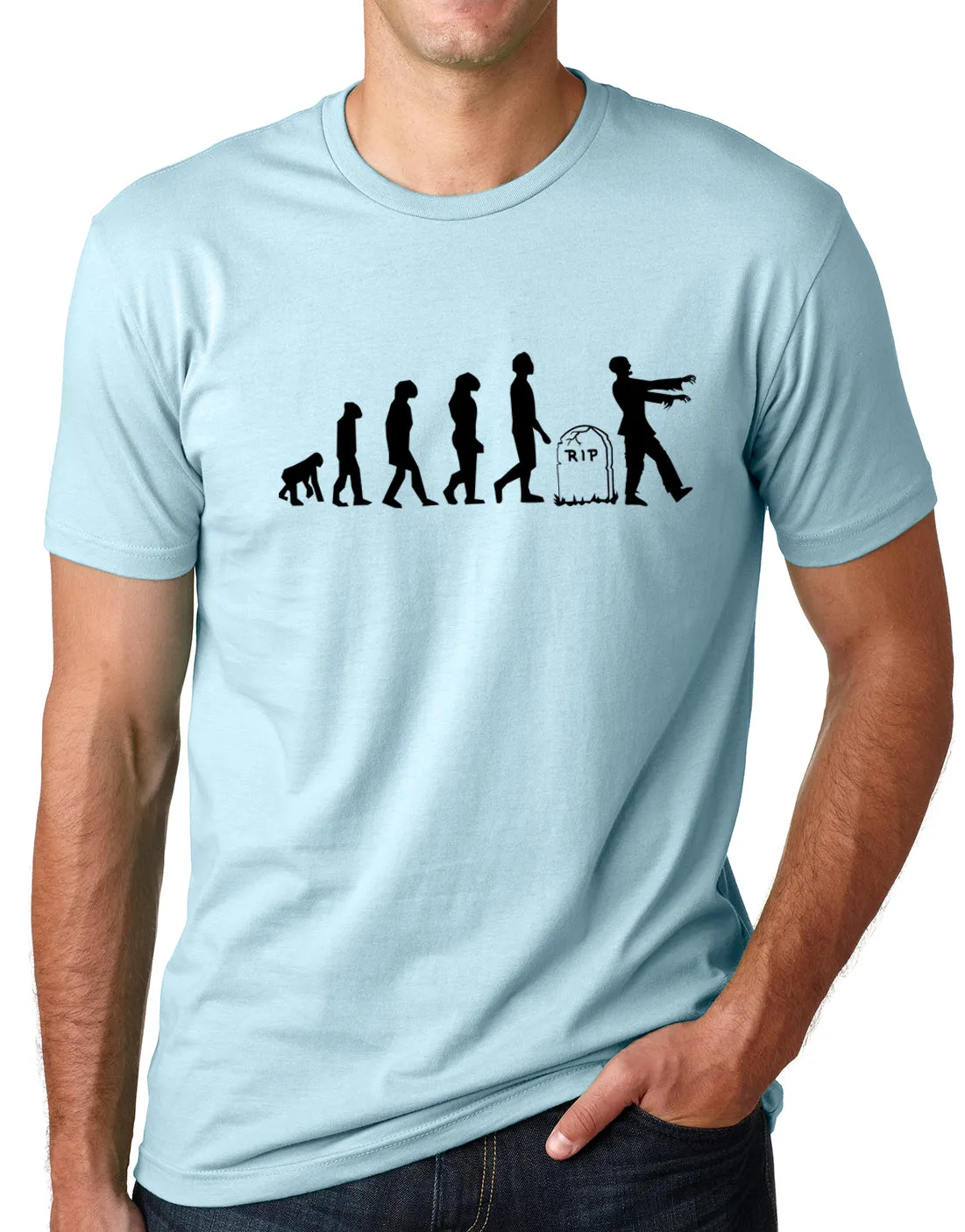Think Out Loud Apparel Zombie Evolution Funny T-Shirt Humor tee