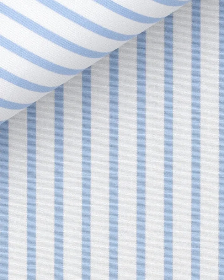 Thomas Mason Light Blue Pencil Stripe 120s
