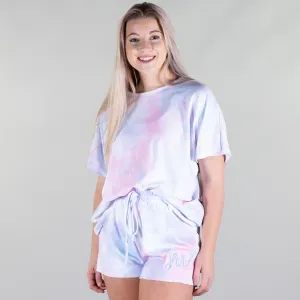 Tie Dye Short Sleeve Shorts Lounge Set