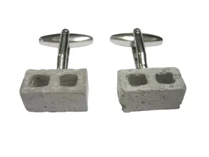 Tiny Industrial Construction Cinderblock Cufflinks