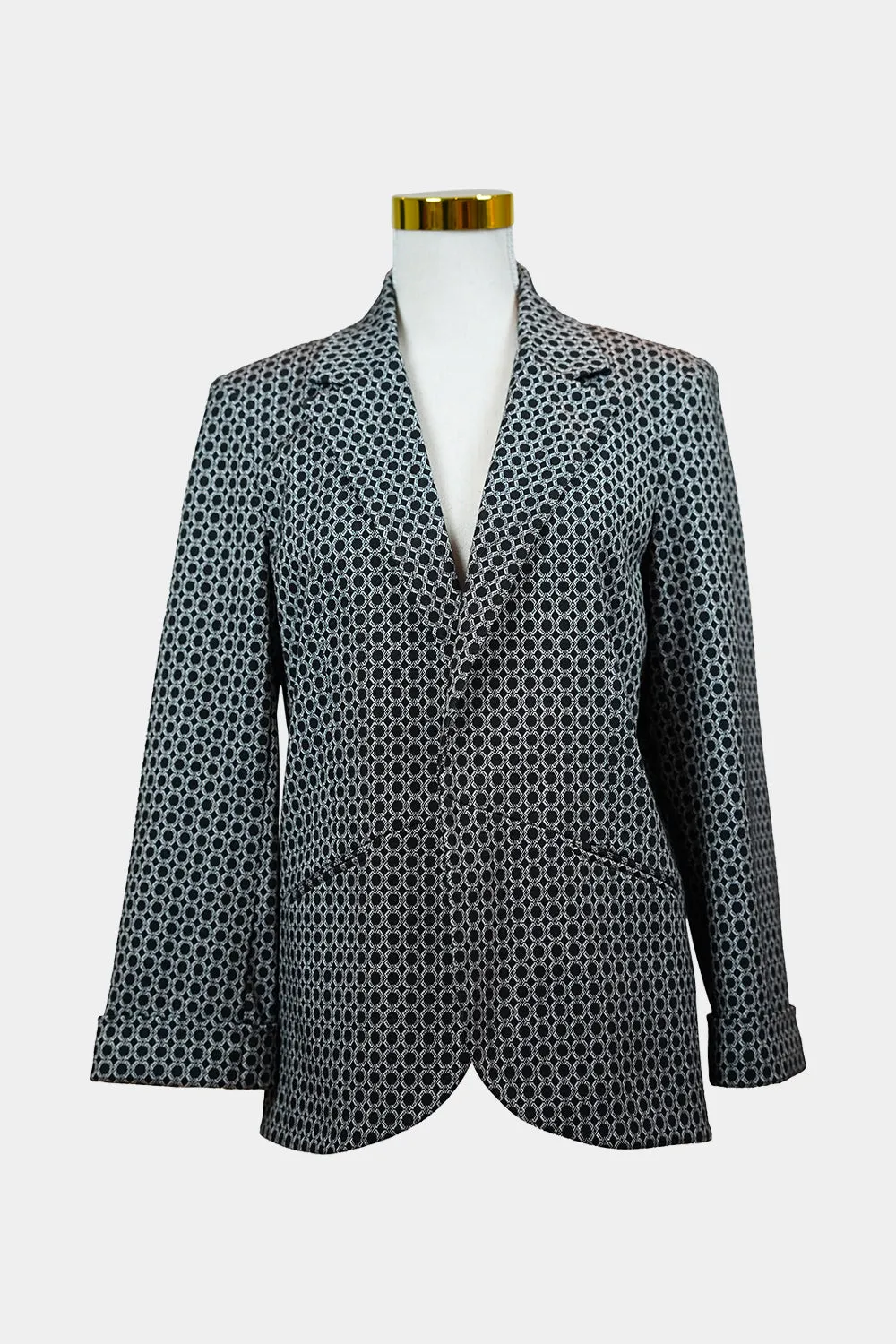 Topshop Black, White Patterened Blazer