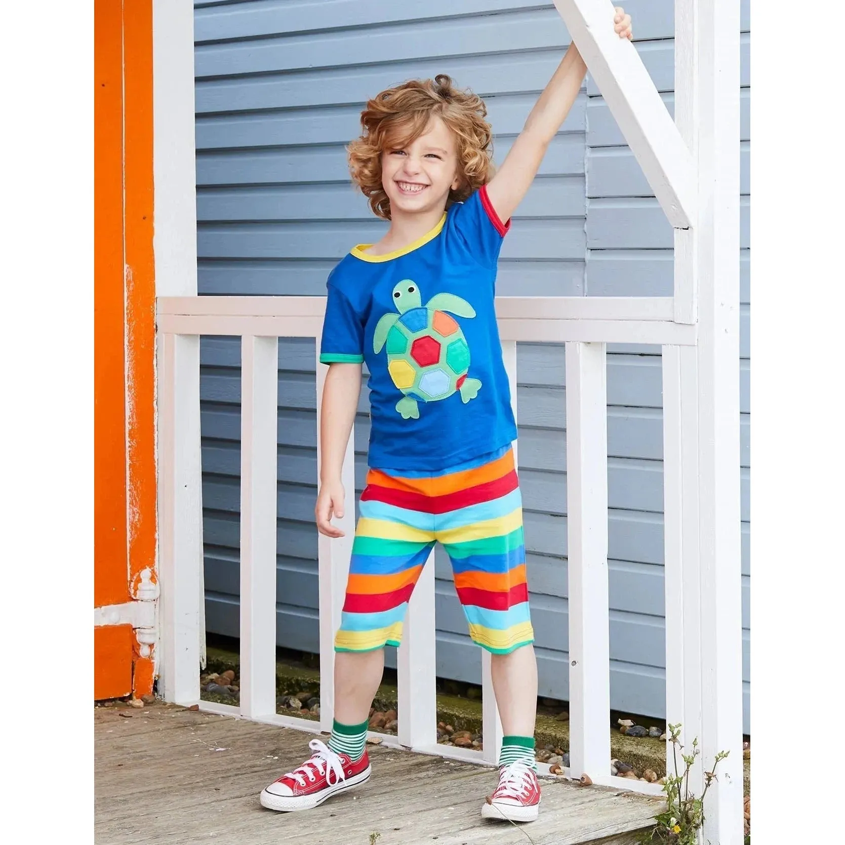 Turtle Applique Short Sleeve Shirt - 1 Left Size 5-6 years