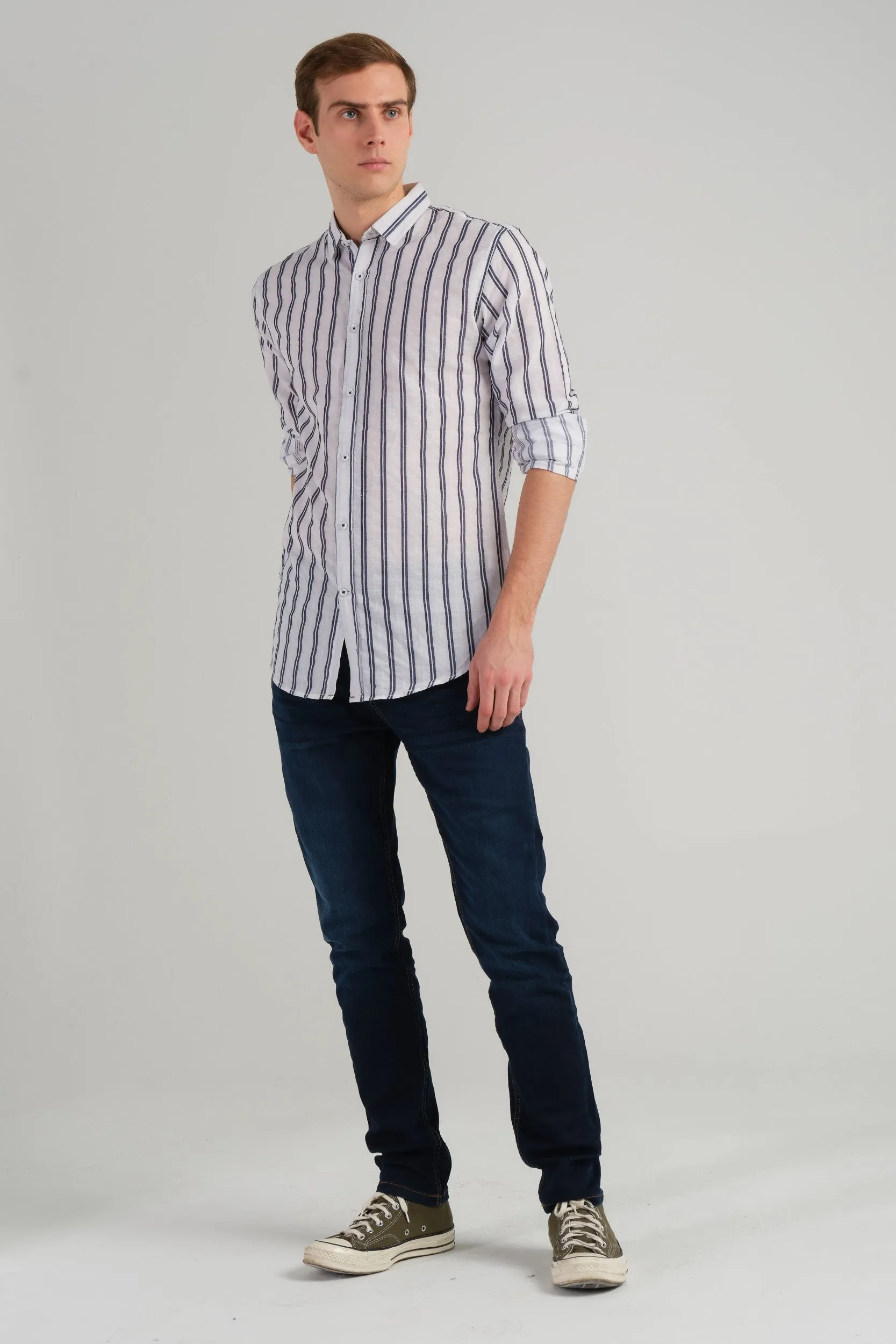 TWIN-STRIPE SLIM FIT SHIRT