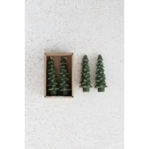 Unscented Tree Shaped Taper Candles, Set of 2
