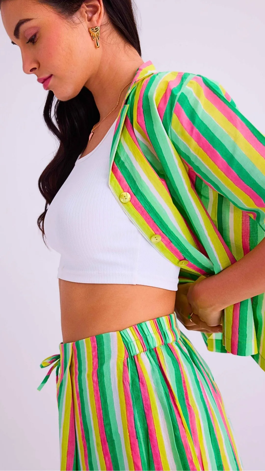Vesper Shirt & Dottie Shorts, Sherbet Lime