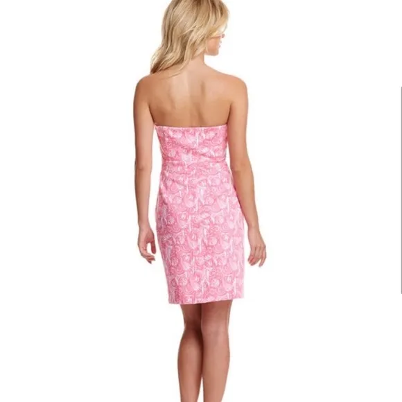 Vineyard Vines structured pink shell dress with ribbing