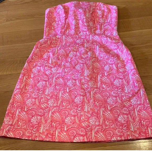 Vineyard Vines structured pink shell dress with ribbing