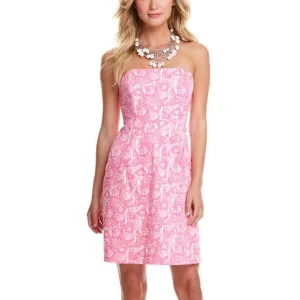 Vineyard Vines structured pink shell dress with ribbing