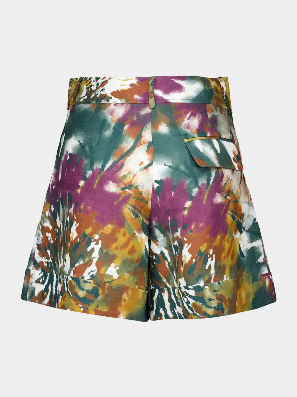 Virgo Ocotillo Printed Linen Wide-Leg Shorts
