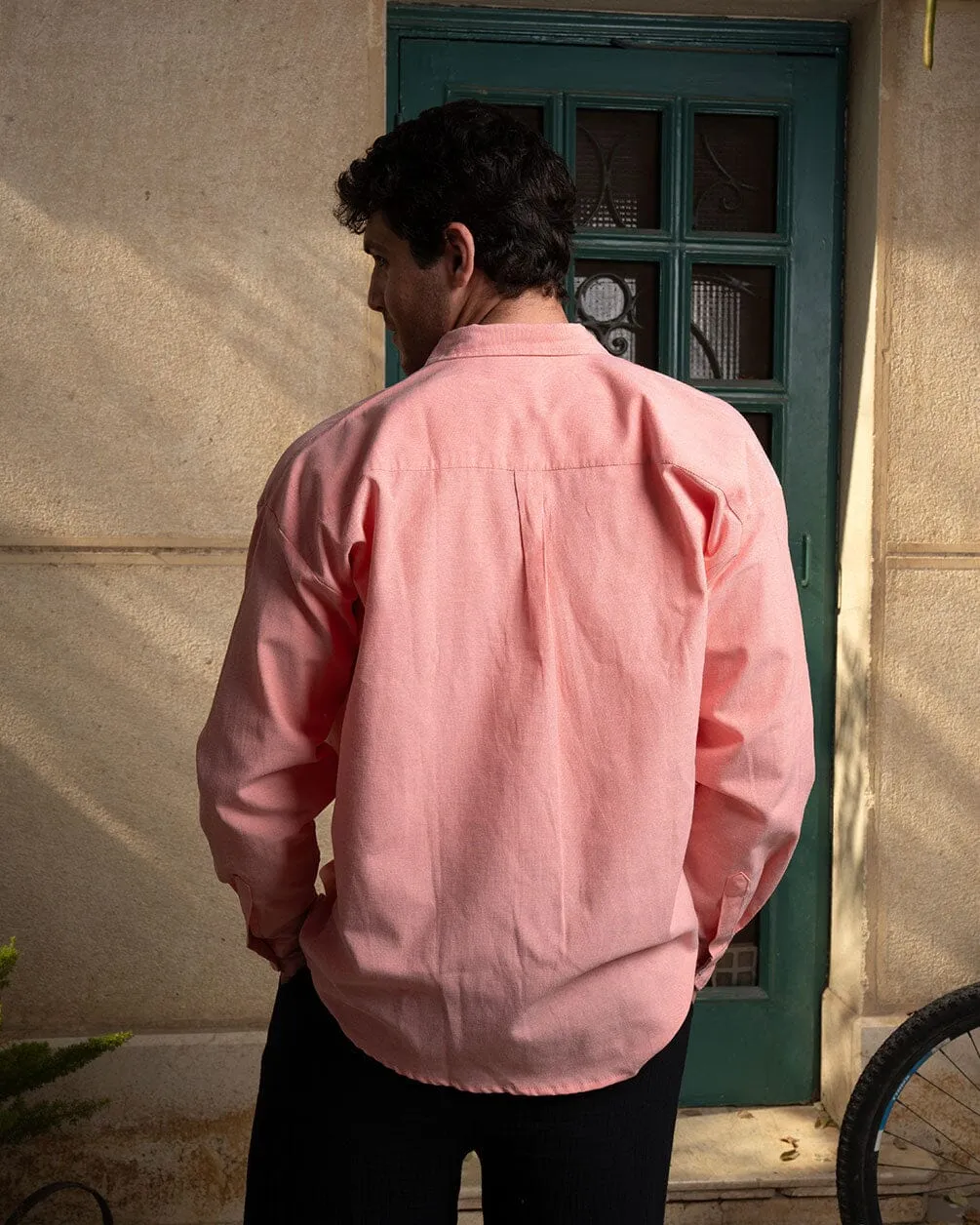 Watermelon Red Oversized Oxford Shirt