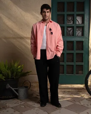 Watermelon Red Oversized Oxford Shirt