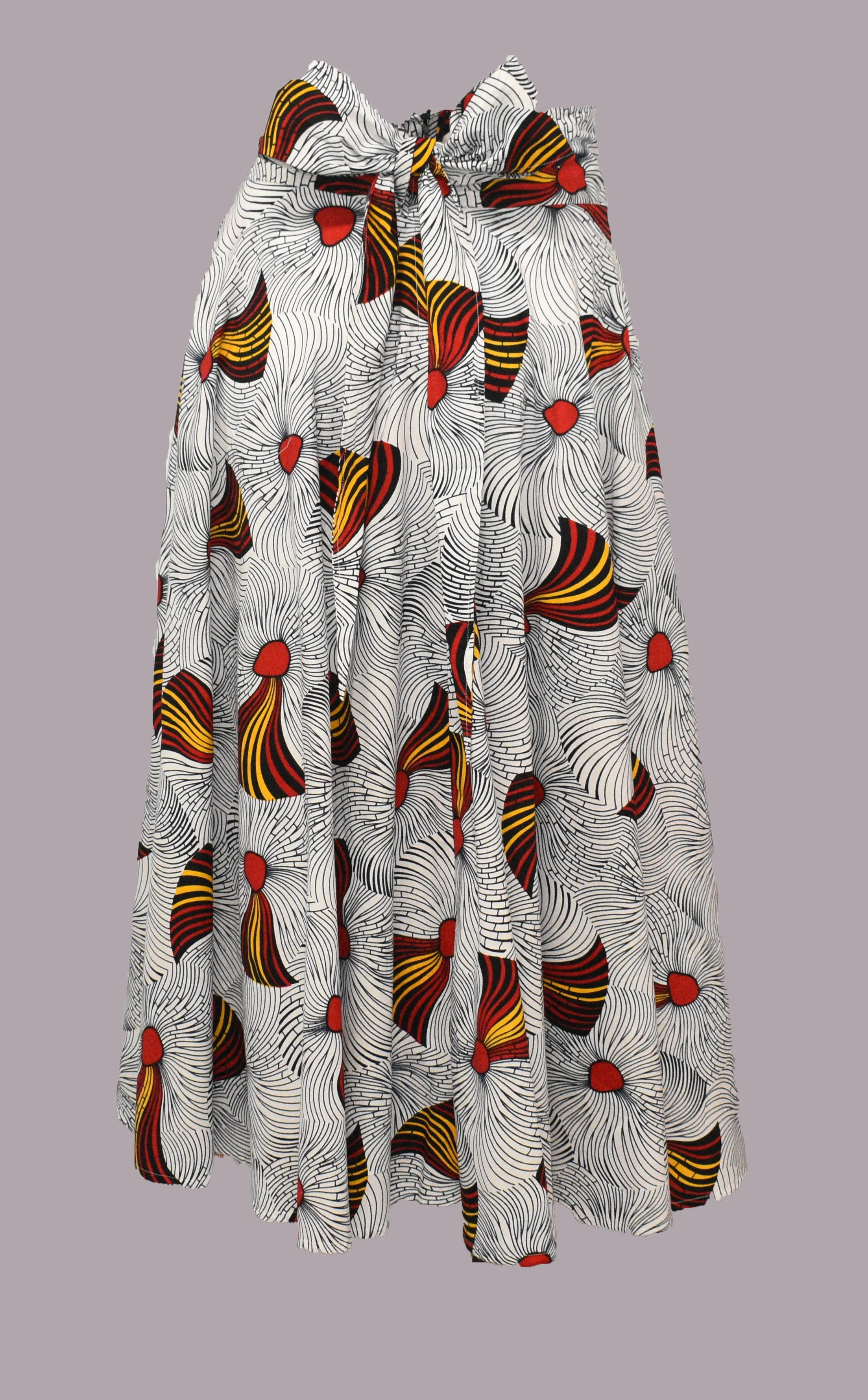 White Long Maxi Skirt Original Superior Dutch Hollandais Printed UV Fabric