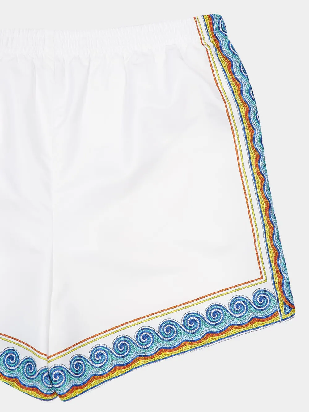 White Printed Beach Club Swim Shorts