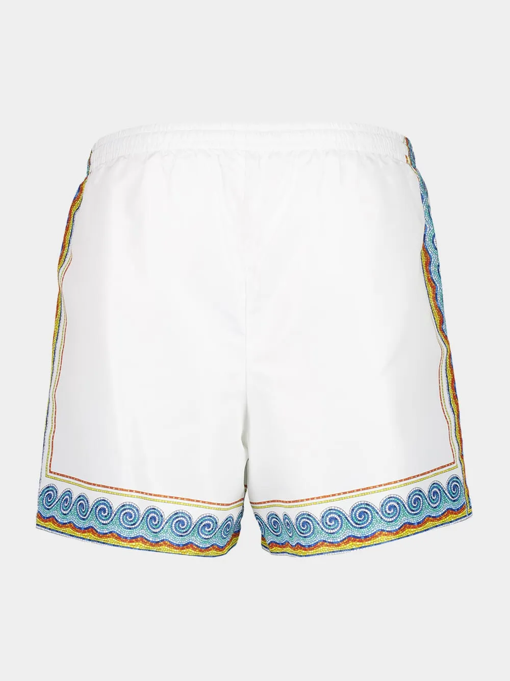 White Printed Beach Club Swim Shorts