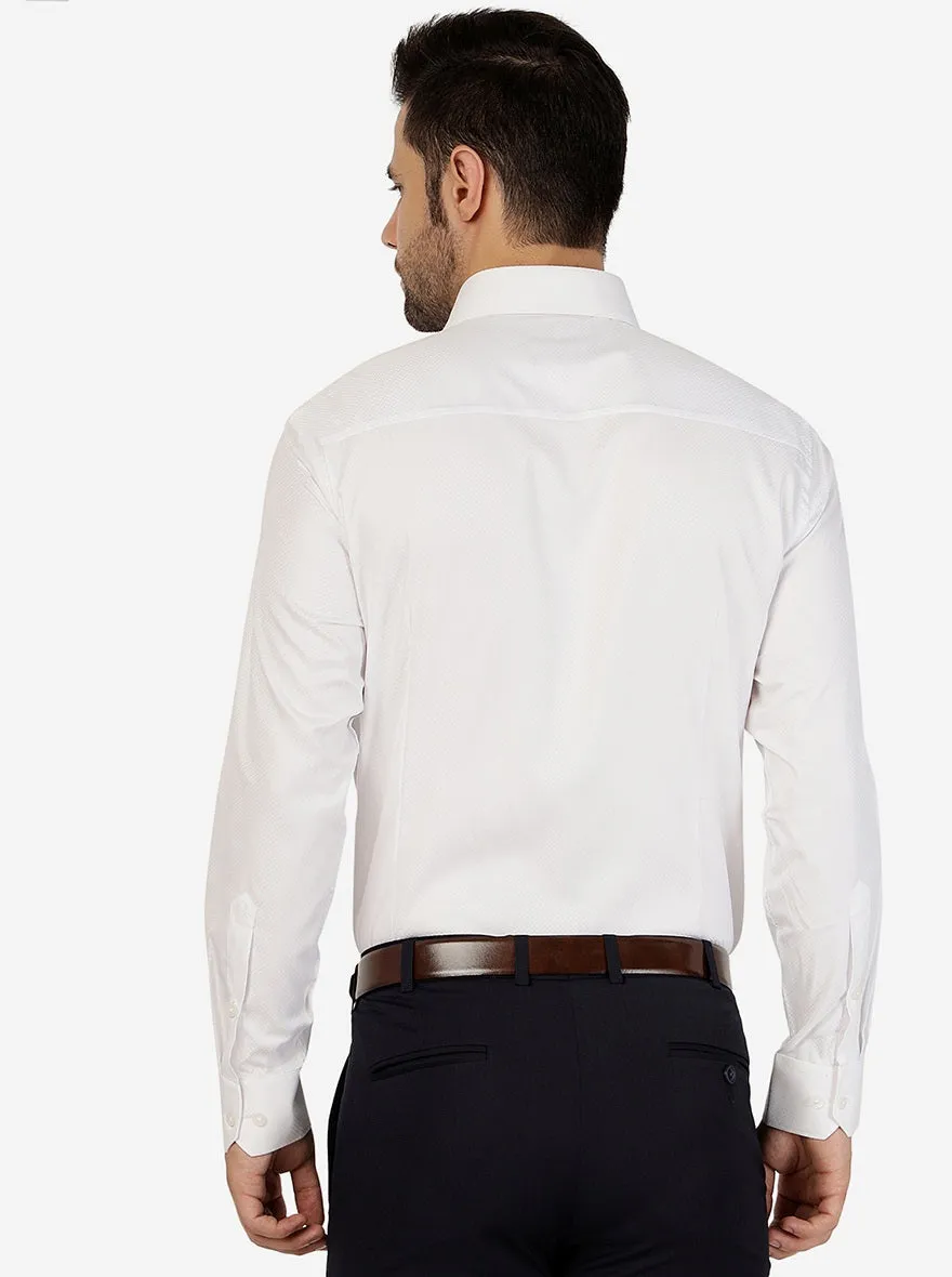 White Solid Slim Fit Formal Shirt | Greenfibre