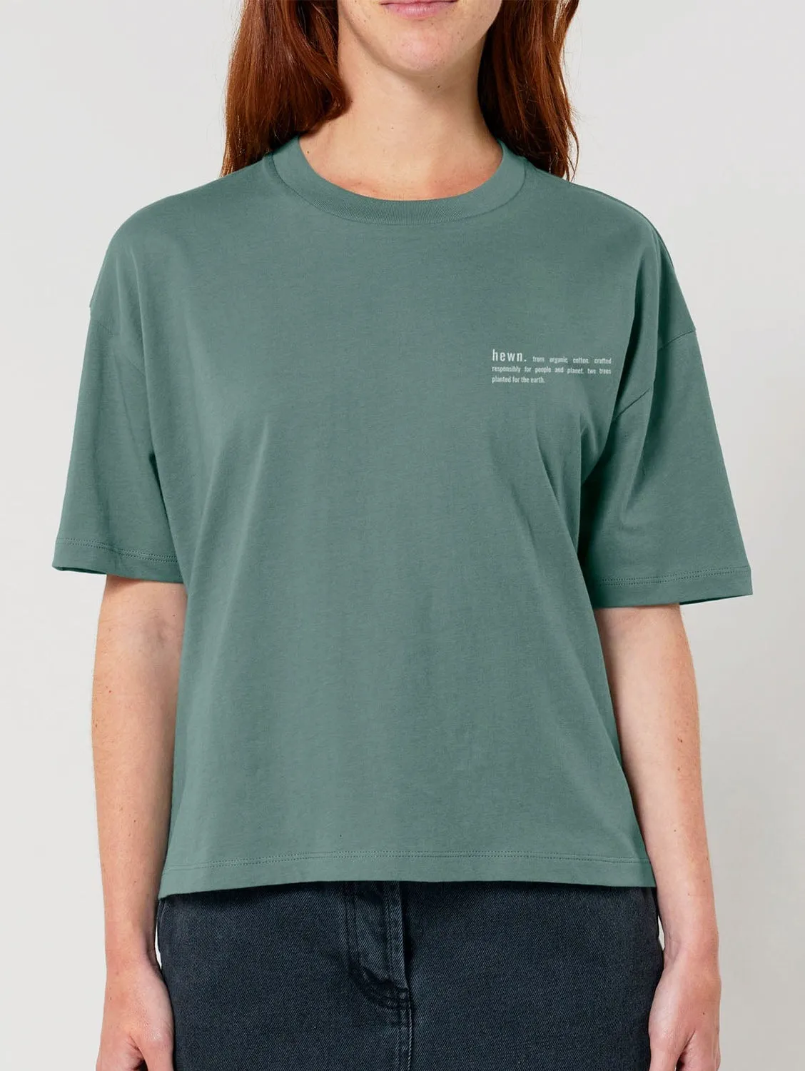 Women's Organic Cotton Boxy T-Shirt | Eucalyptus Green