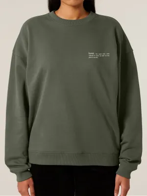Women's Organic Cotton Signature Oversized Sweatshirt | Pine Green Khaki