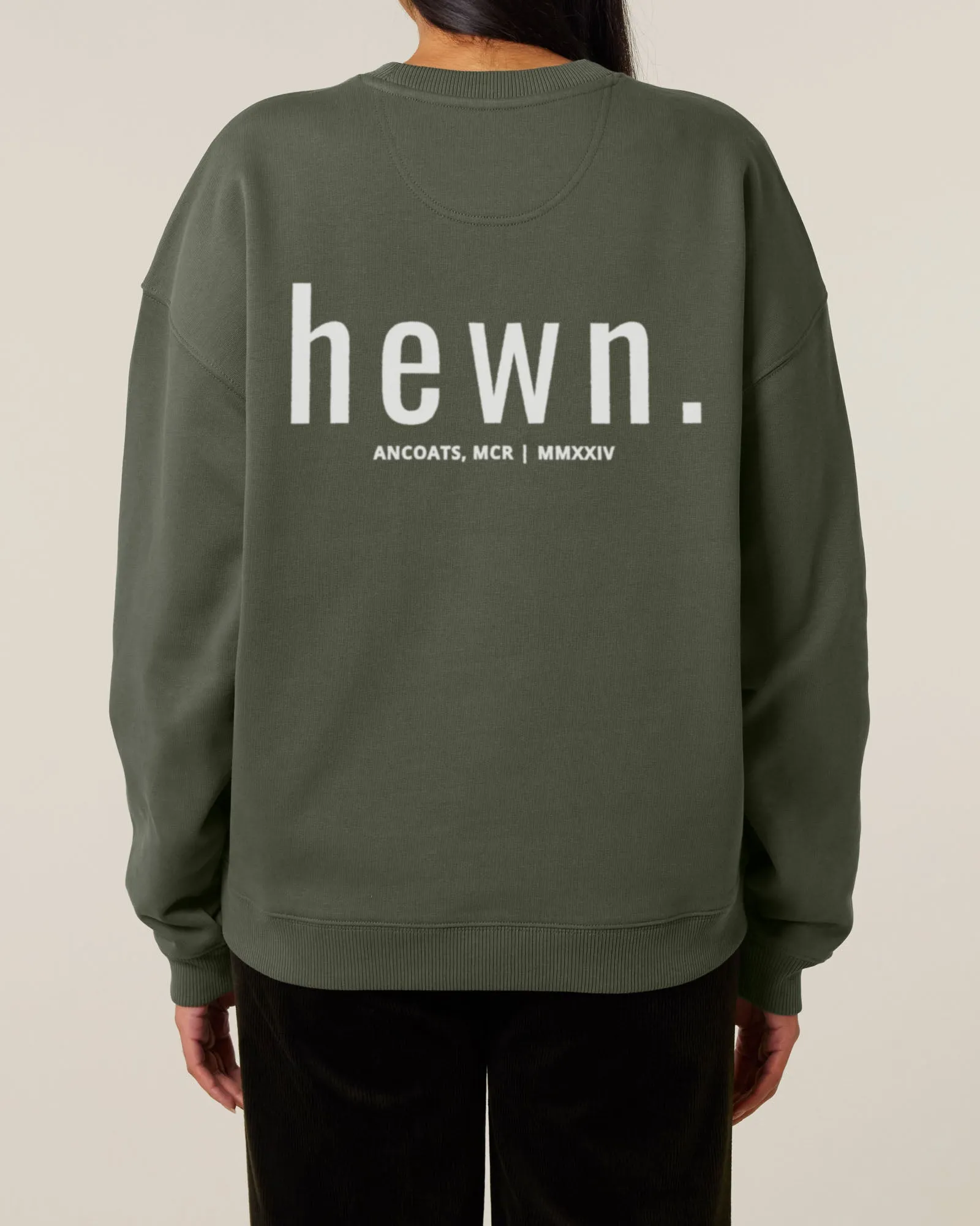 Women's Organic Cotton Signature Oversized Sweatshirt | Pine Green Khaki