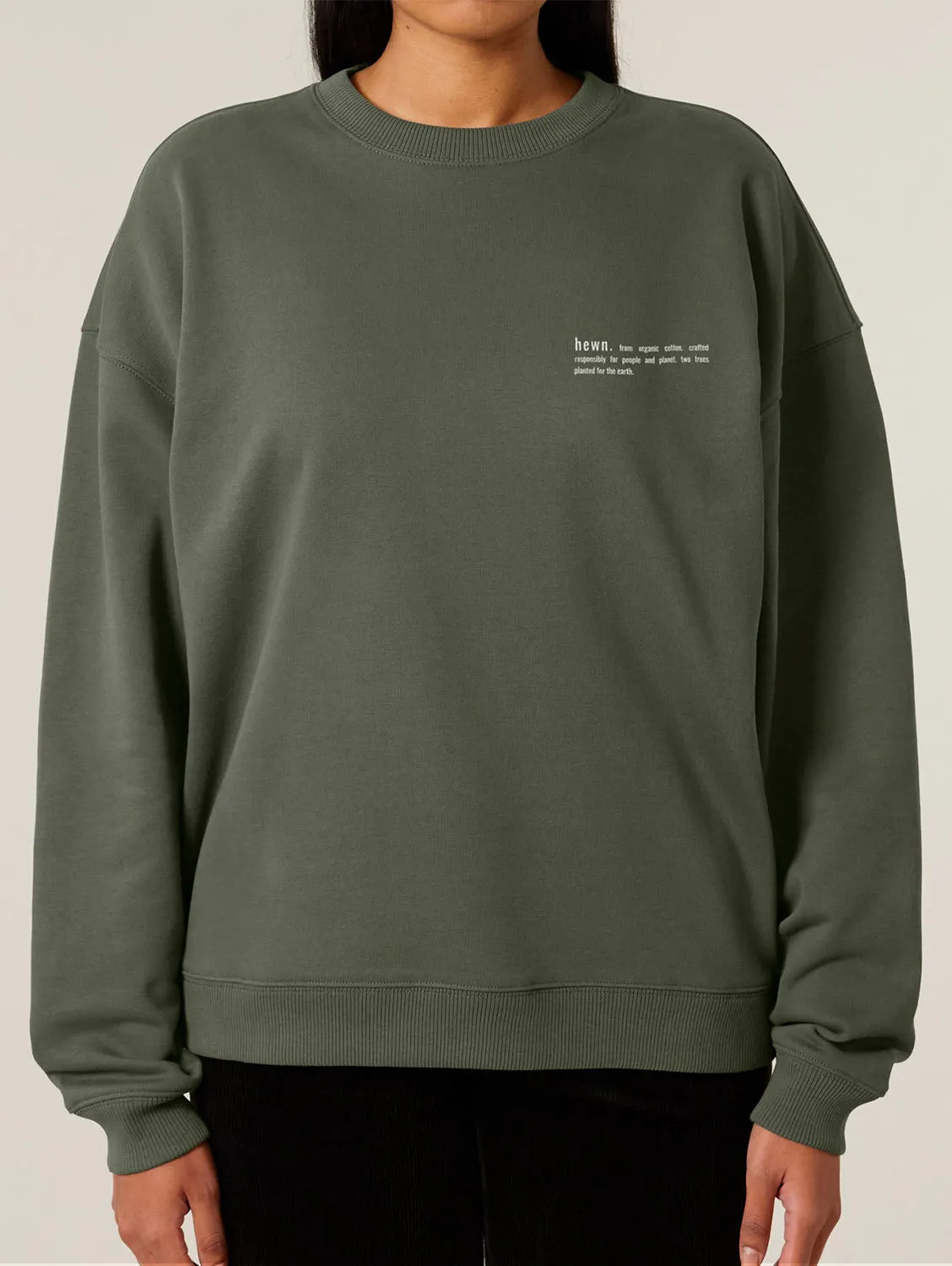 Women's Organic Cotton Signature Oversized Sweatshirt | Pine Green Khaki
