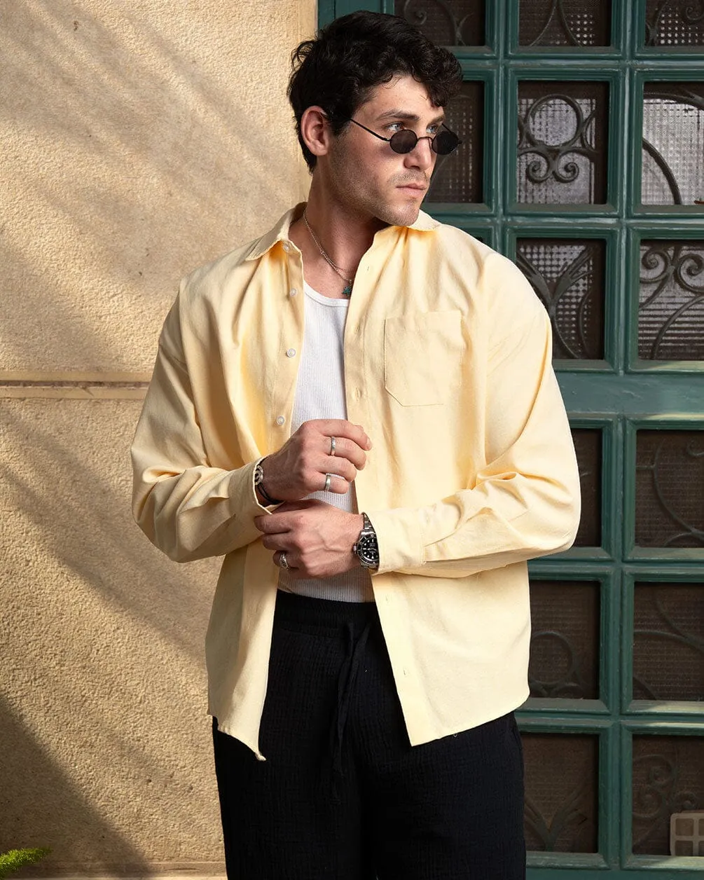 Yellow Oversized Oxford Shirt
